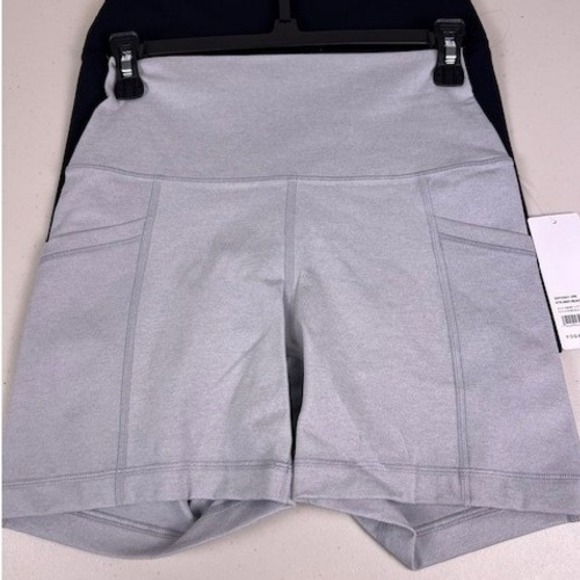 Yogalicious Lux Womens High Waist Biker Shorts 2 Pack Black Grey Size Medium - Picture 11 of 16